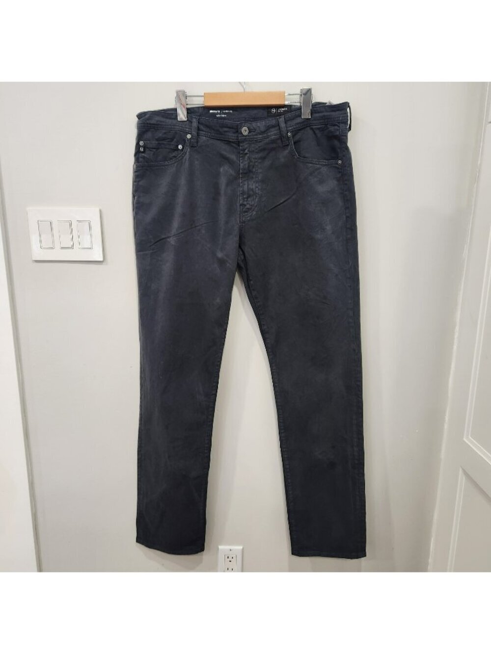 AG Adriano Goldschmied 36x34 The Graduate Tailored Leg Pants Men's Gray Chino